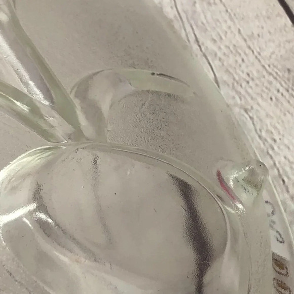 vintage inland glass platter with gold and brown detail on rim edge - Picture 8 of 10